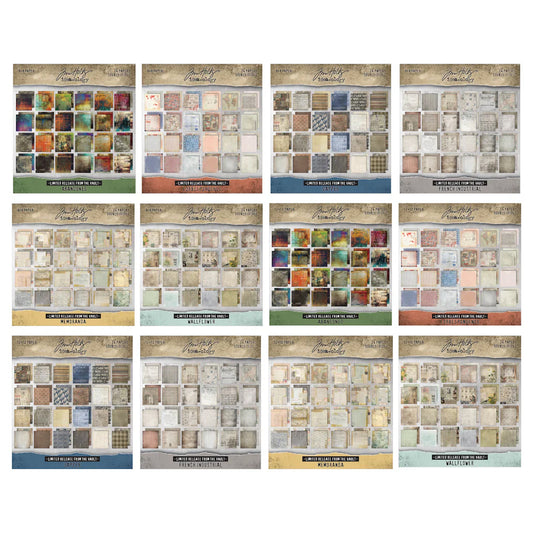 Tim Holtz Idea-ology Vault 8x8 & 12x12 Inch Paper Stash Complete Bundle