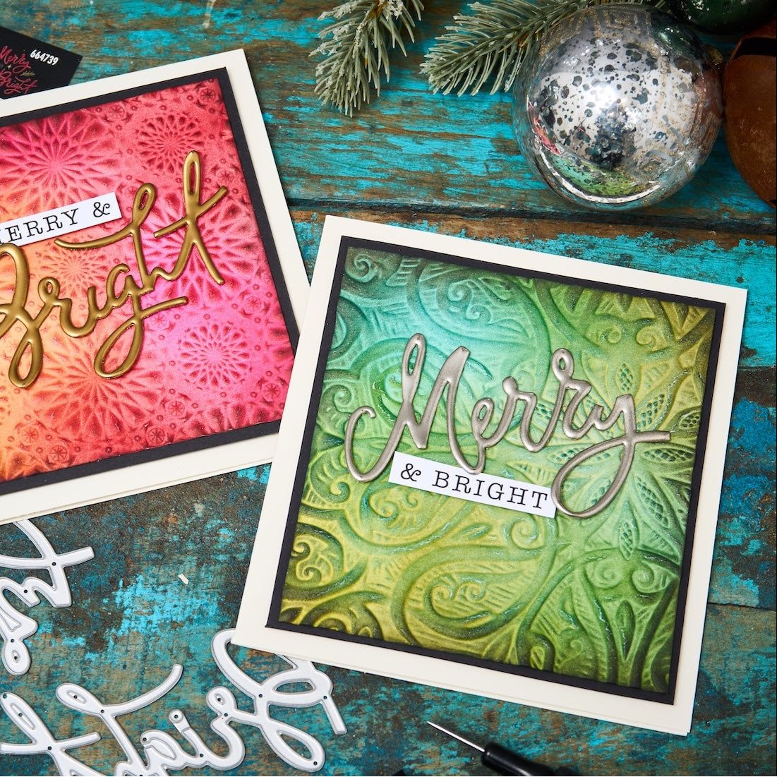 Sizzix 3-D Texture Fades Embossing Folder Bundle by Tim Holtz - Engraved & Kaleidoscope - Ships from 15th October