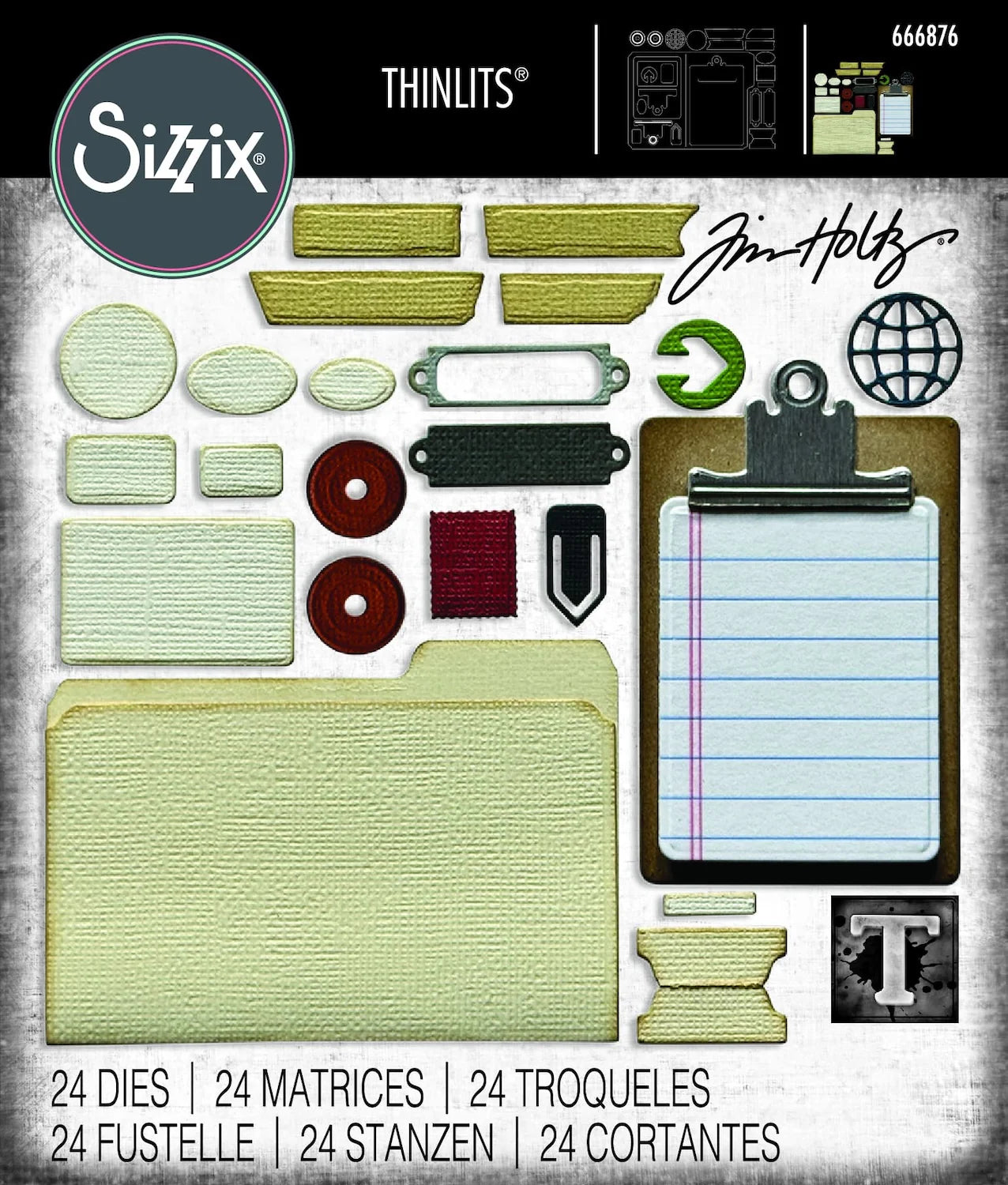 Tim Holtz Thinlits Die Set - Vault Noteworthy