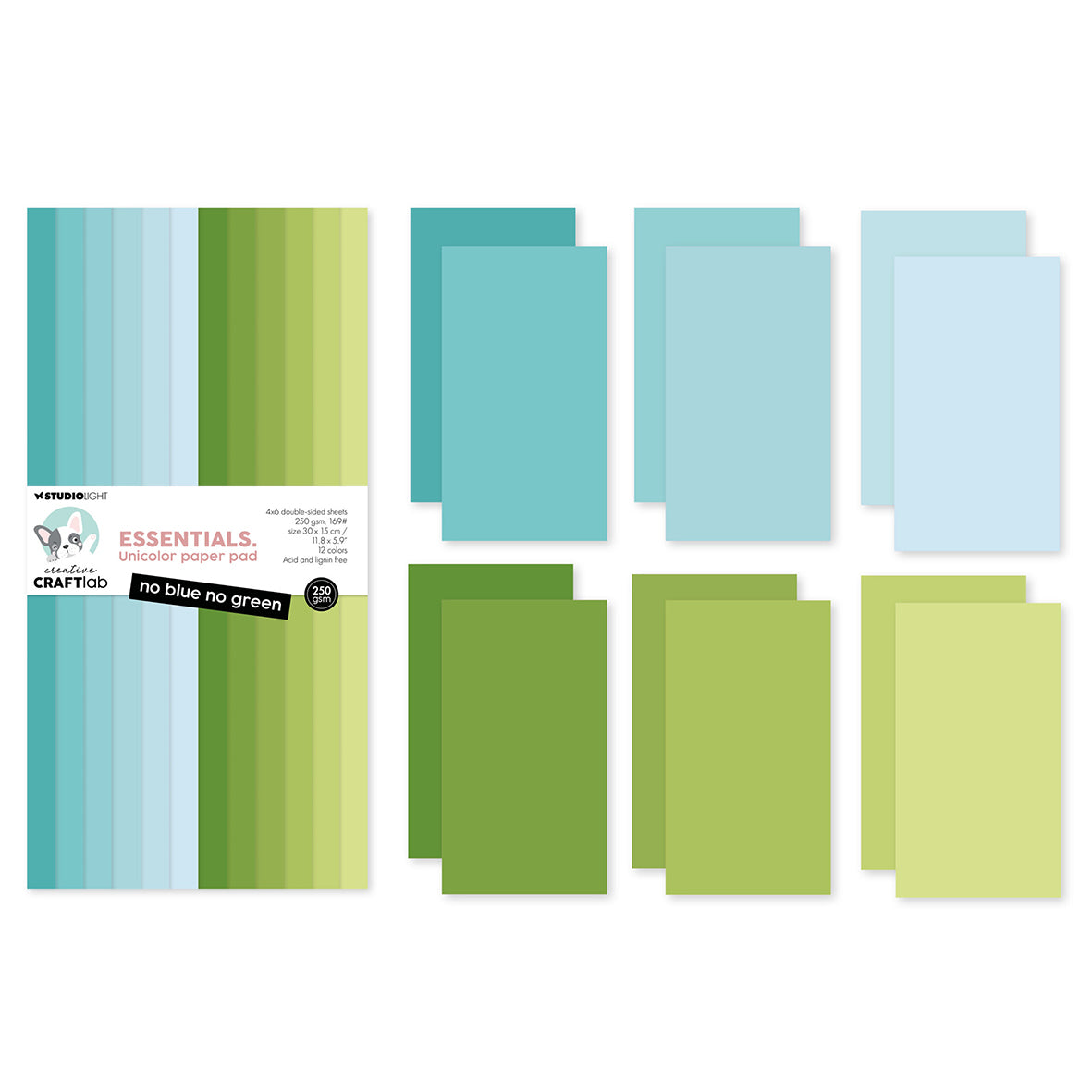 Creative Craftlab Essentials Unicolor Paper pad No blue no green Essentials (24 Sheets)