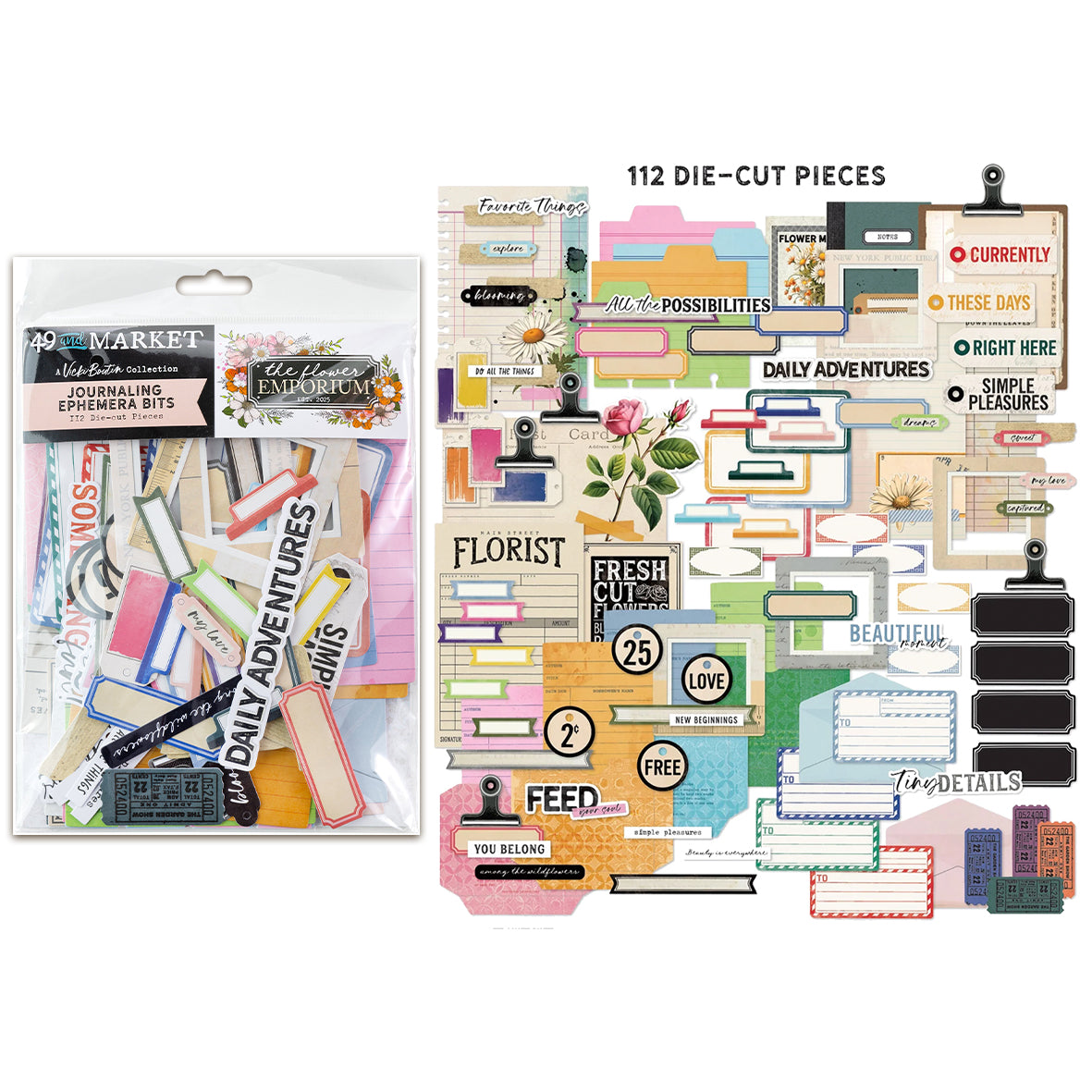 49 and Market The Flower Emporium Journaling Die-Cuts