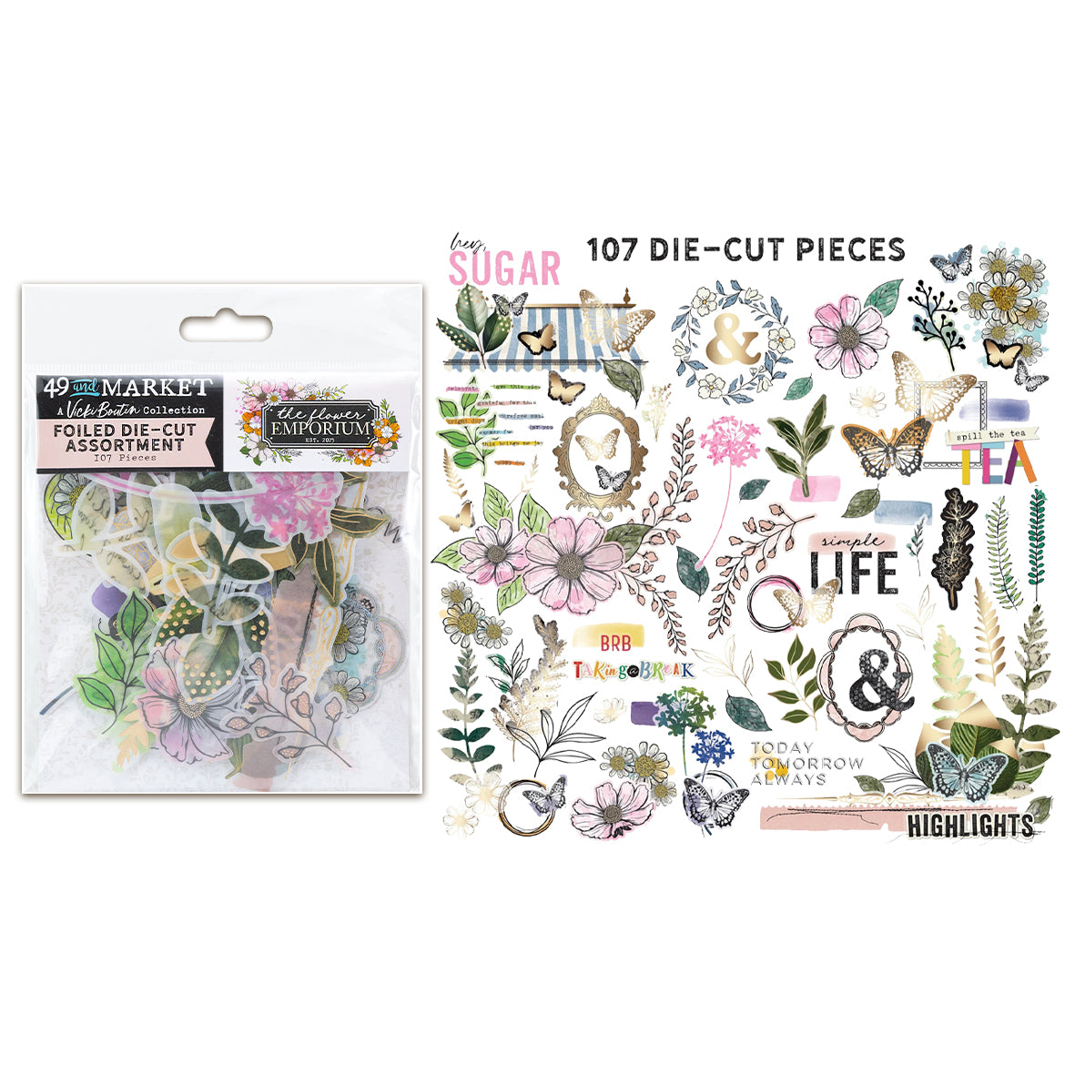49 and Market The Flower Emporium Foiled Die-Cut Assortment
