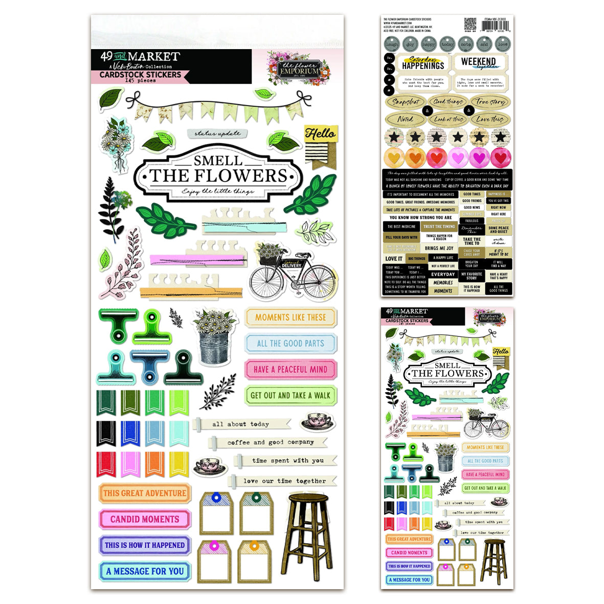 49 and Market The Flower Emporium Cardstock Stickers