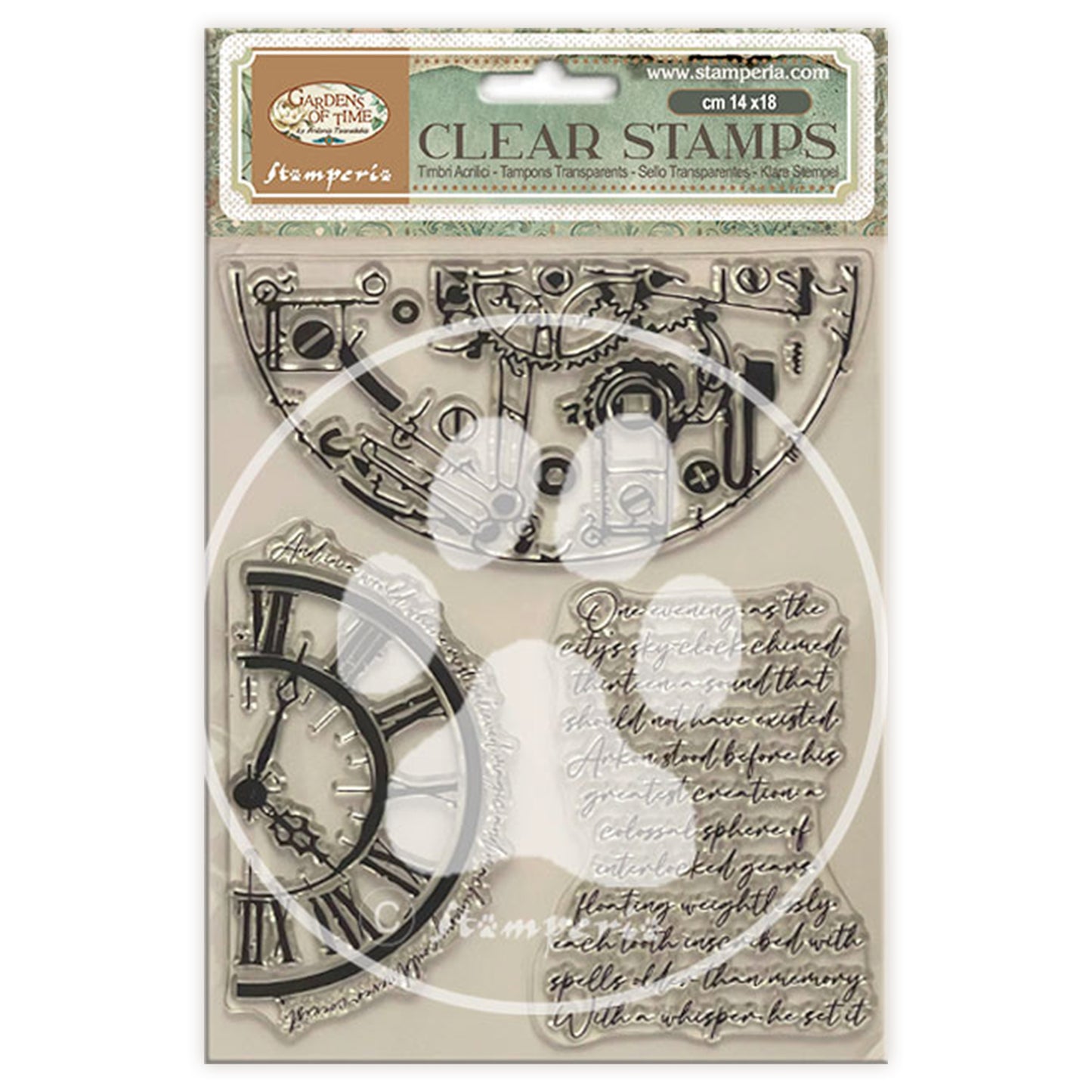 Stamperia Gardens of Time Clear Stamp Half Clocks (WTK240)