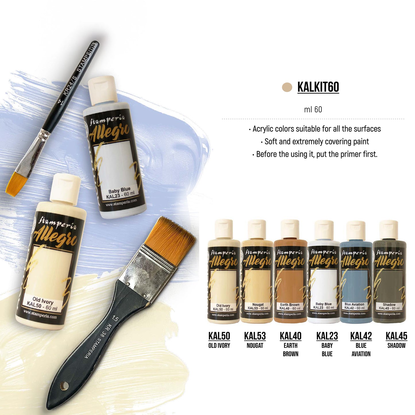 Stamperia Silent Sea Allegro Paint Kit (6pcs)