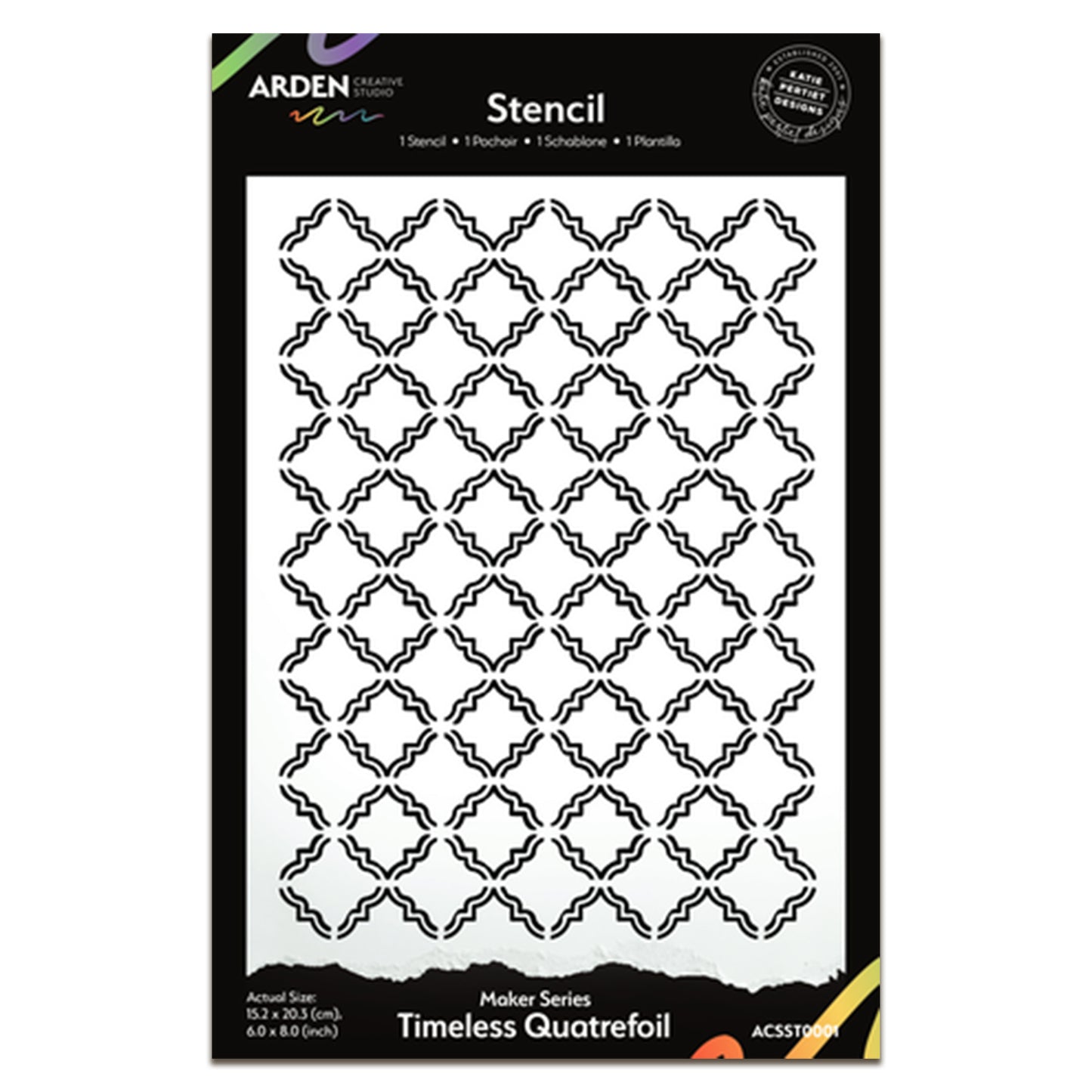 Arden Creative Studio Maker Series 6x8 Inch Stencil - Timeless Quatrefoil