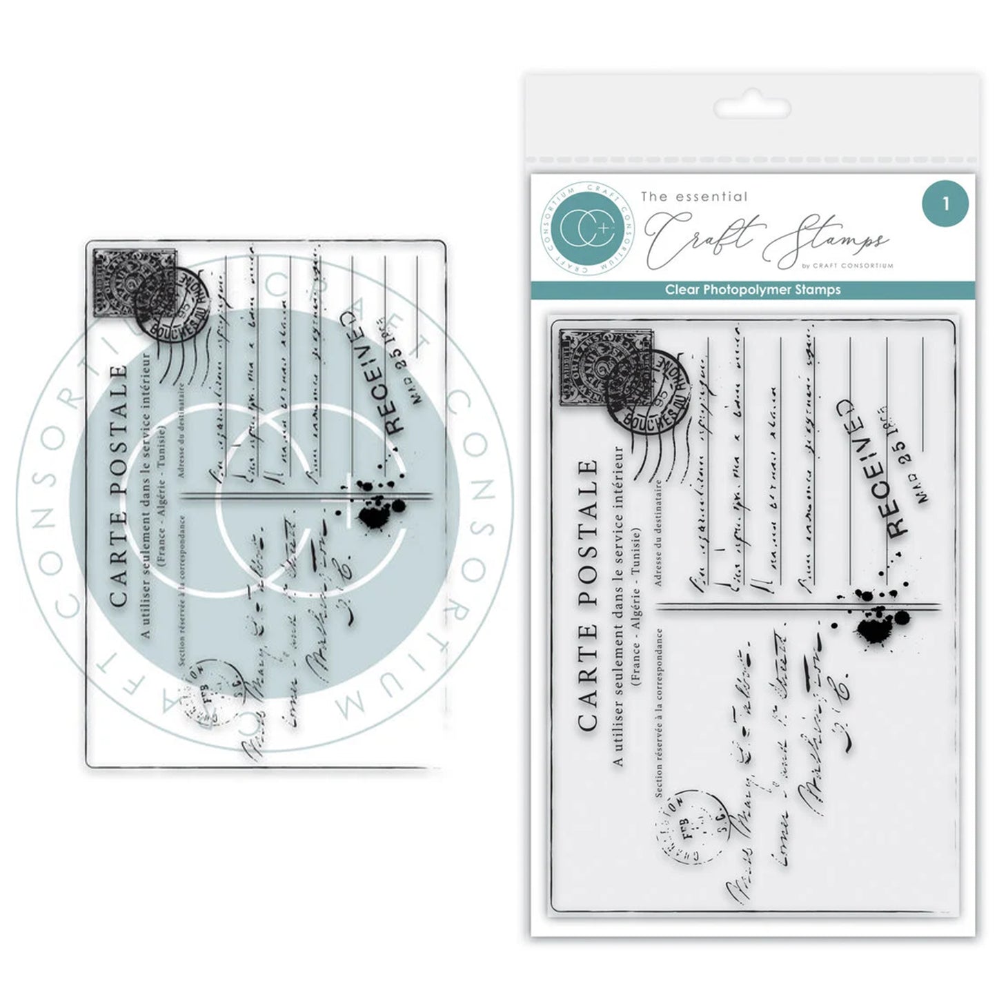 Craft Consortium The Collector A6 Clear Photopolymer Stamp Set Old Postcard