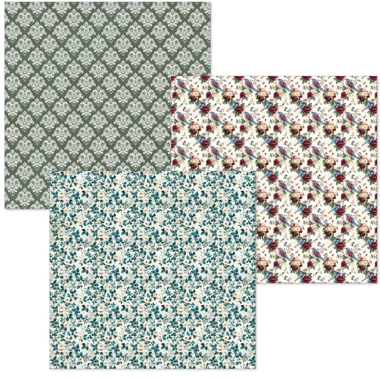 Ciao Bella Bohemian Burgundy 6x6 Inch Deluxe Paper Silver & Vellum Dual Pack Mixed (6pcs)