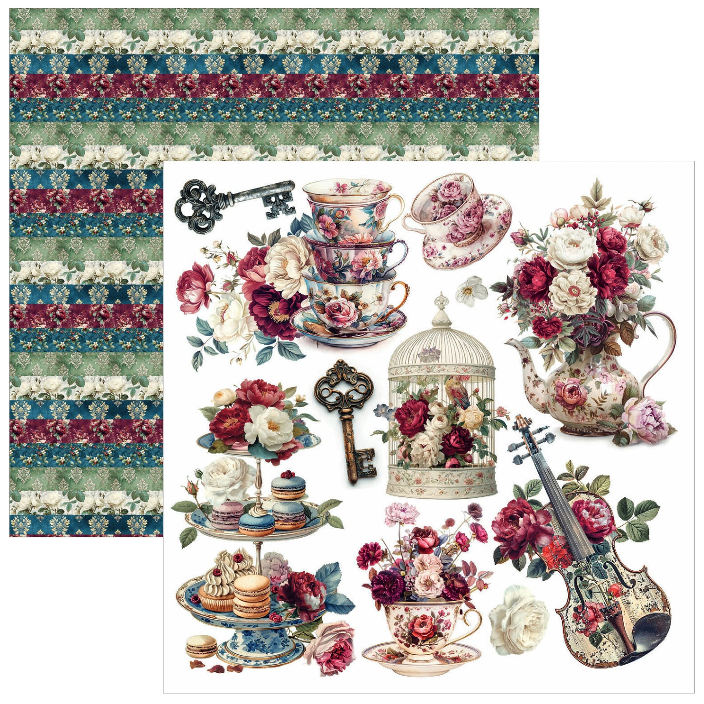 Ciao Bell Bohemian Burgundy 6x6 Inch Fussy Cut Pad (24pcs)