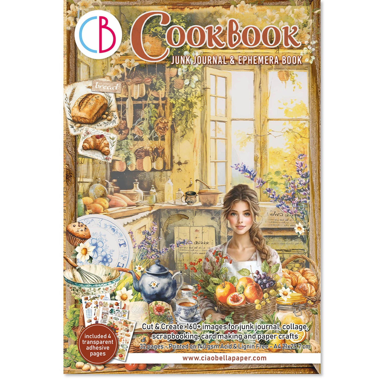 Ciao Bella Cookbook A4 Junk Journal Ephemera Book (32pcs)
