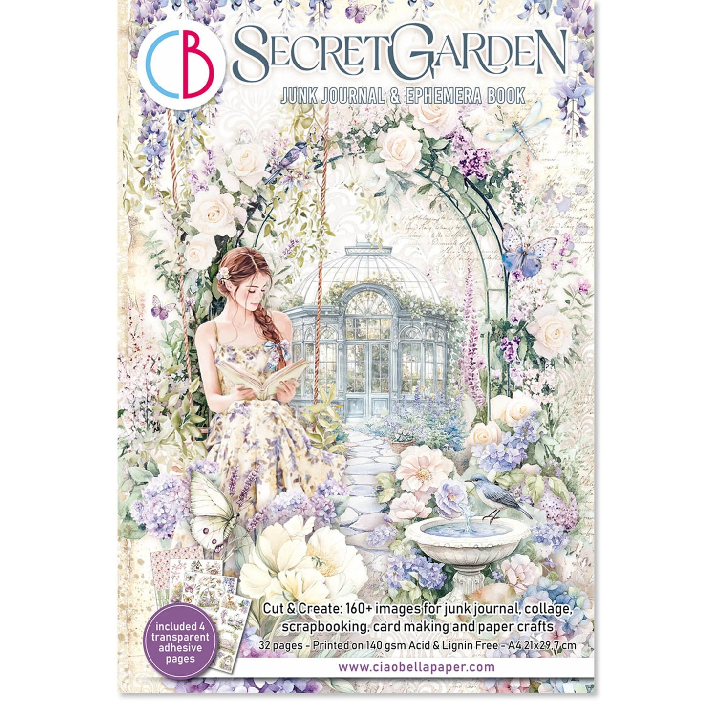 Ciao Bella Secret Garden A4 Junk Journal Ephemera Book (32pcs)