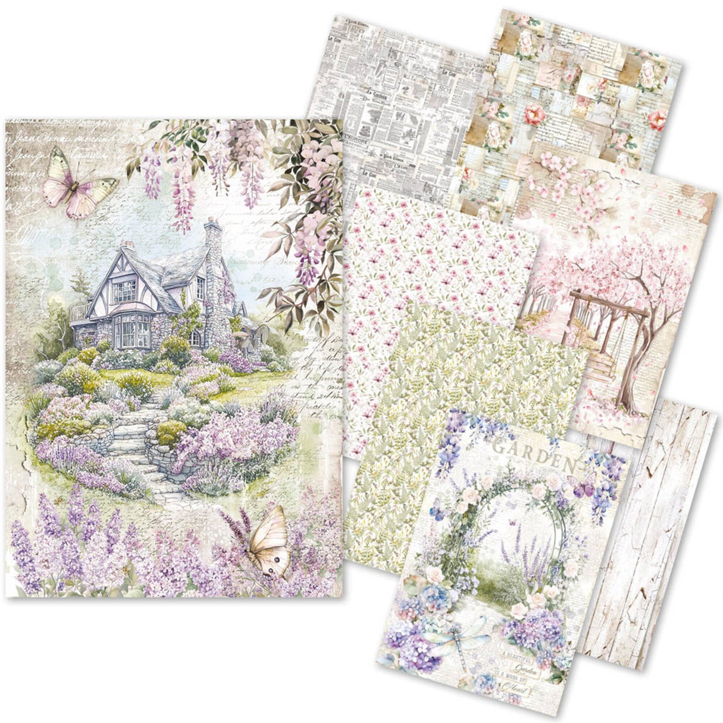 Ciao Bella Secret Garden A5 Rice Paper Mixed (8pcs)