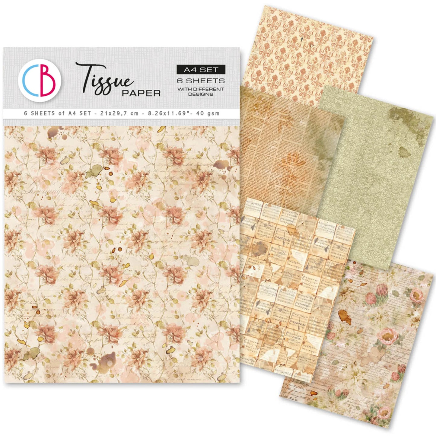 Ciao Bella Tissue Paper A4 A Journey of Love (6pcs)