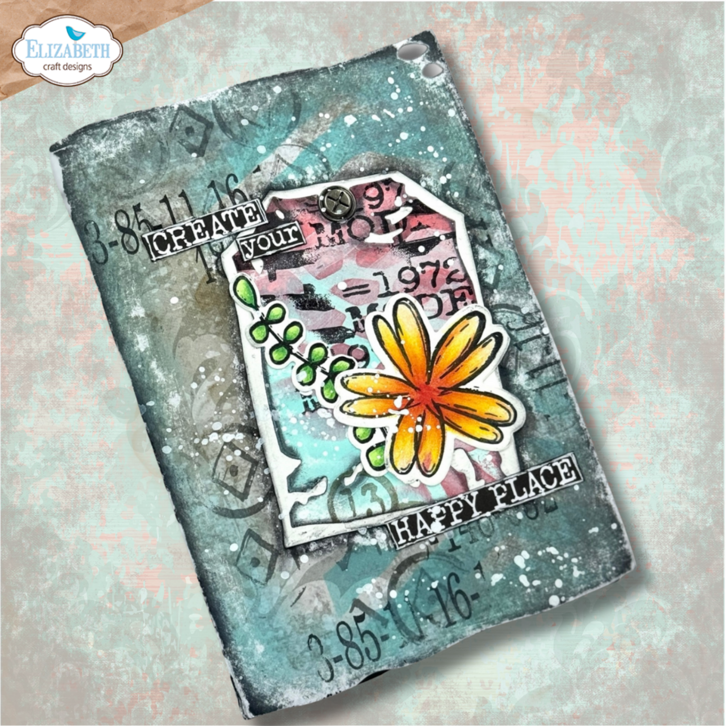 Elizabeth Craft Designs Hello You! Stamp and Die Set Flower Scribbles