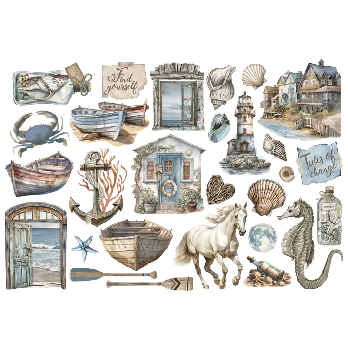 Stamperia Silent Sea Ephemera (28pcs)