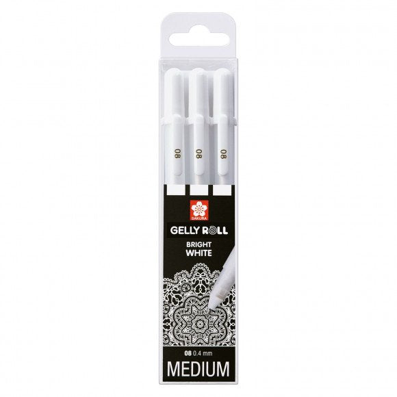 Sakura Gelly Roll Gel Pen 08 Bright White 3Pieces Medium – AALL