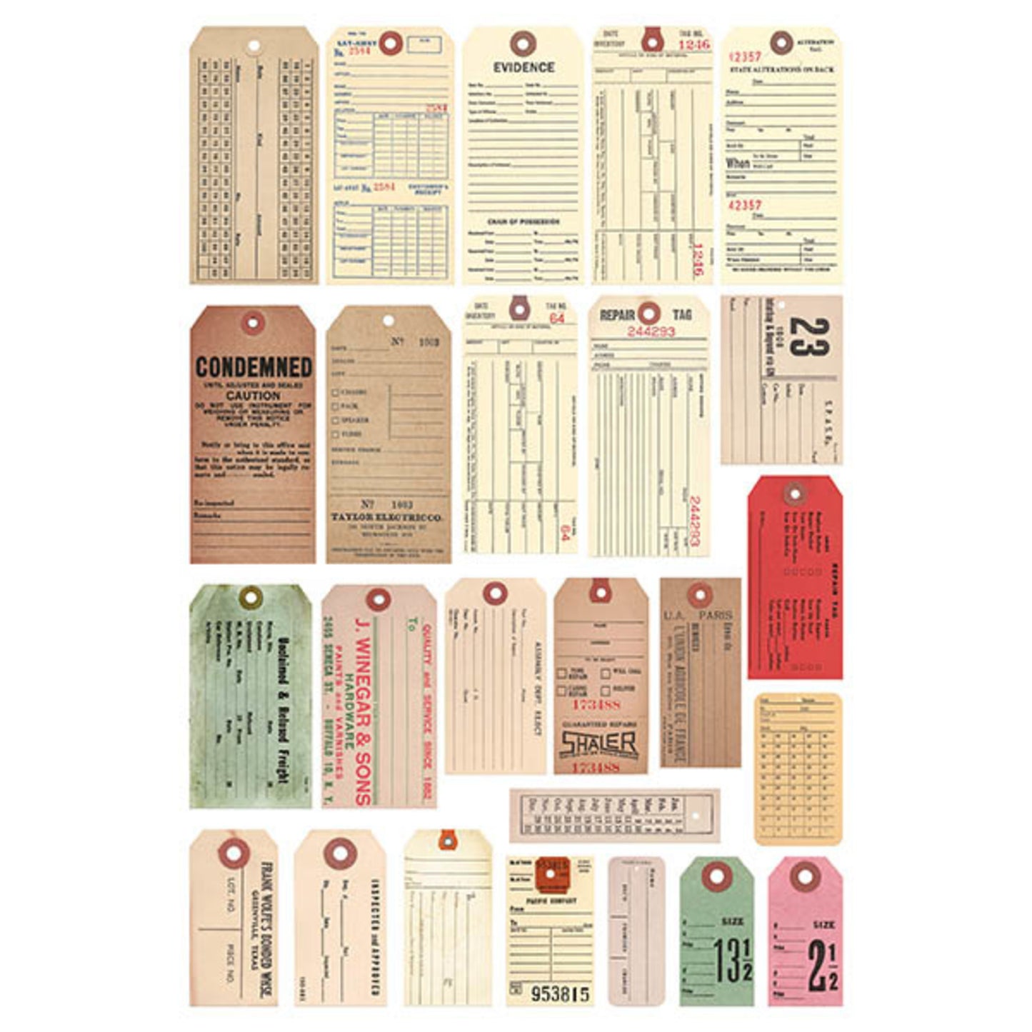 Idea-ology Tim Holtz Salvaged Tags-25 Pieces