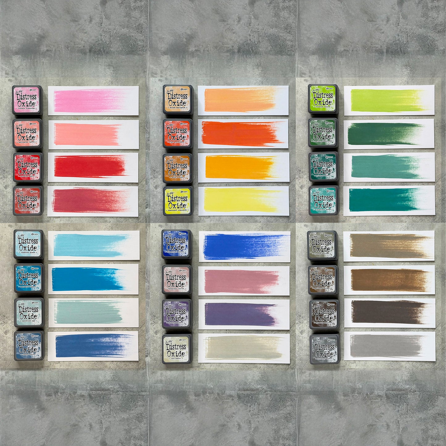 Ranger Tim Holtz Distress® Mini Oxide Ink Pads Kits 7-12 with 2 Storage Tins