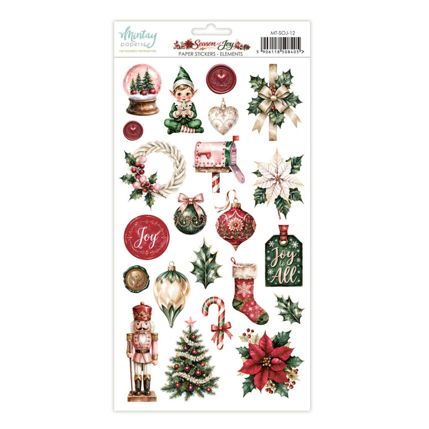 Mintay Season of Joy 6x12 Inch Paper Stickers Elements