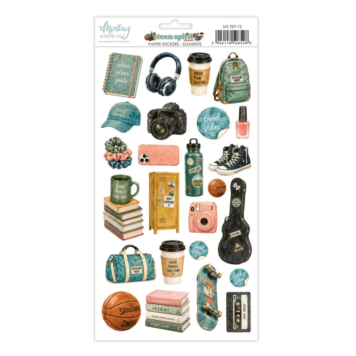 Mintay Teen Spirit 6x12 Inch Paper Stickers Elements