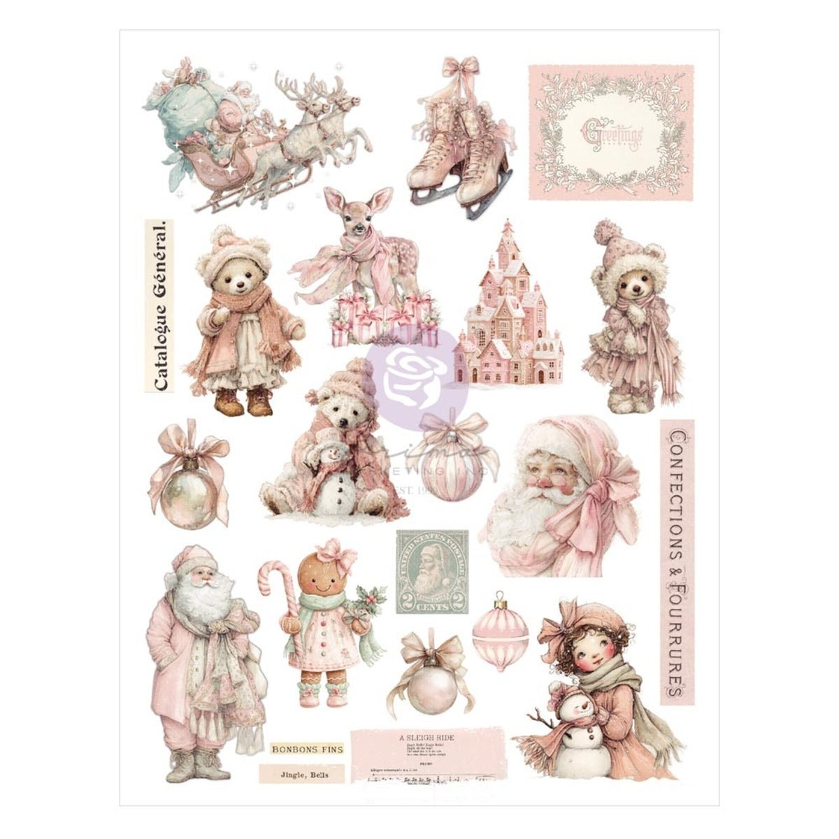 Prima Marketing Christmas Blush 8.5x11 Inch Transfer by Frank Garcia