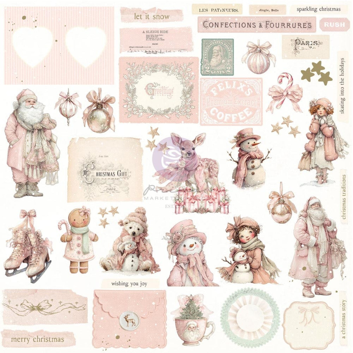 Prima Marketing Christmas Christmas Blush Ephemera Frosty Memories (100pcs) by Frank Garcia
