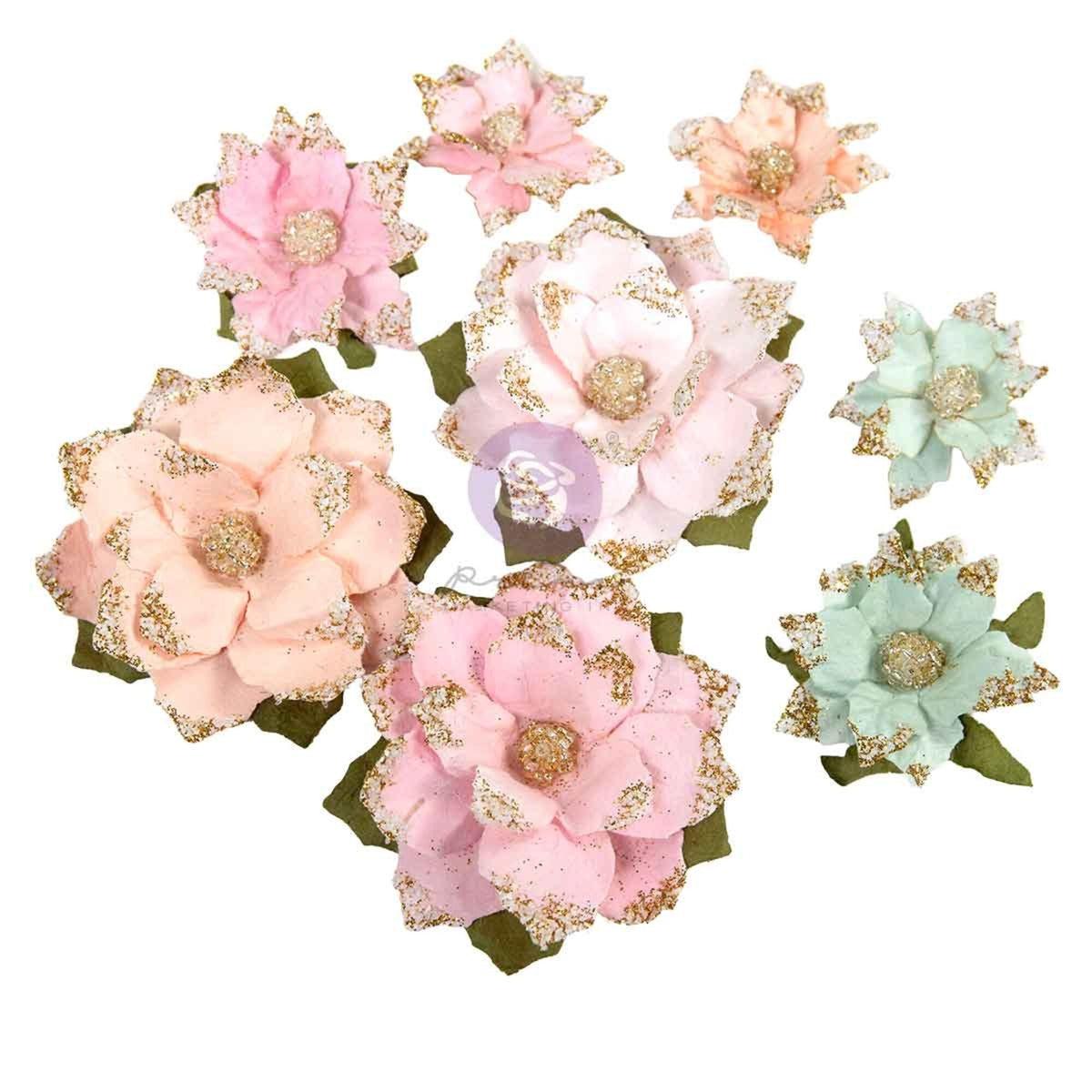 Prima Marketing Christmas Blush Flowers Warm & Cozy (8pcs) by Frank Garcia