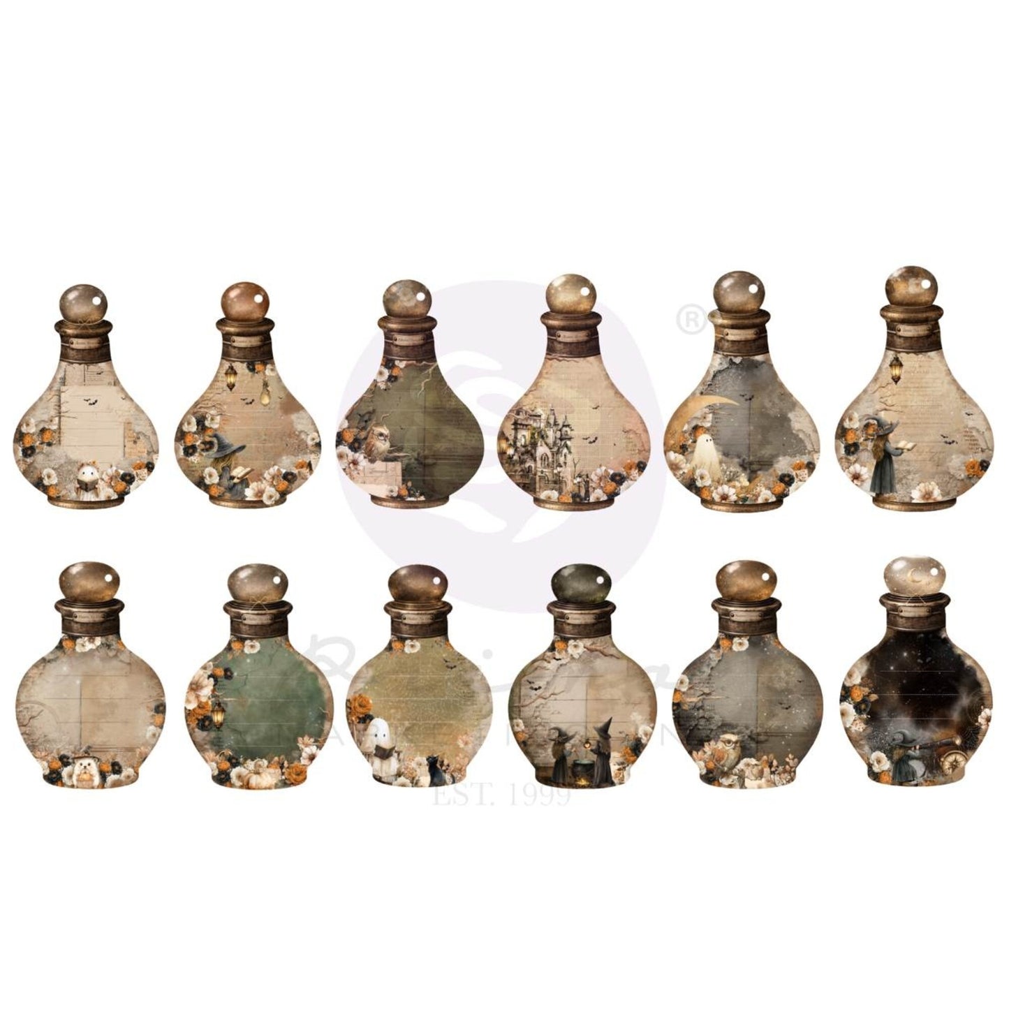 Prima Marketing Made of Magic Potion Bottle Tag Pad by The 3 Girls Tale