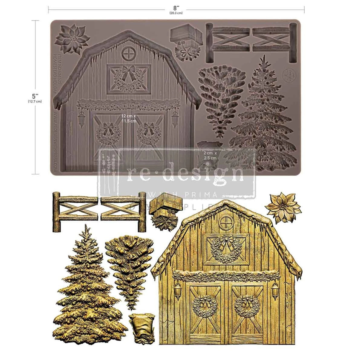 Re-Design with Prima Homestead Holiday 5x8 Inch Decor Moulds