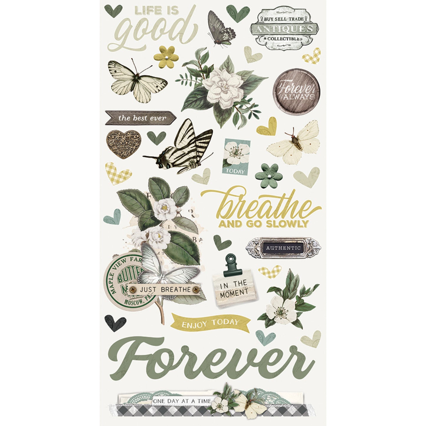 Simple Stories Simple Vintage Weathered Garden Chipboard