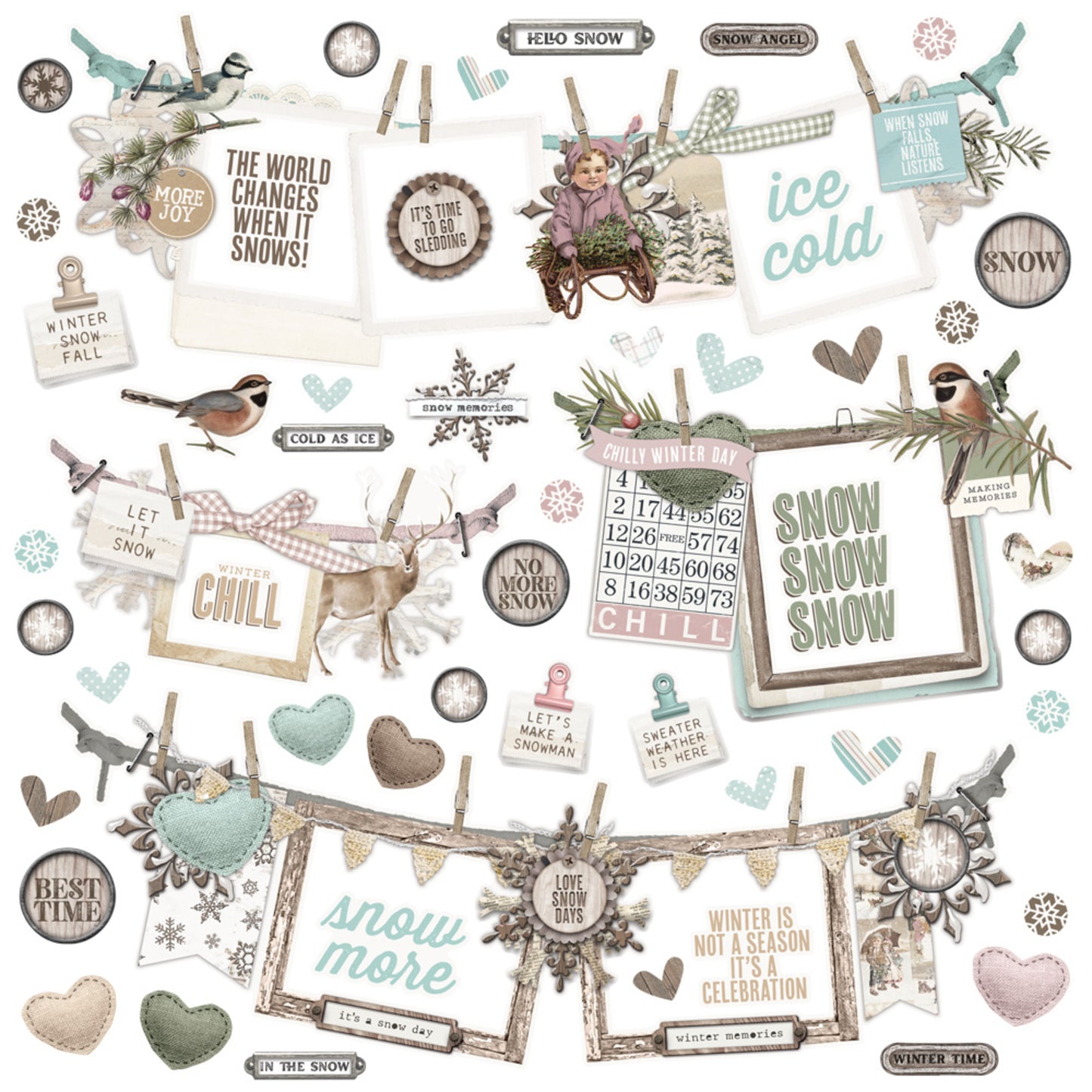 Simple Stories Simple Vintage Winter Woods Banner Sticker
