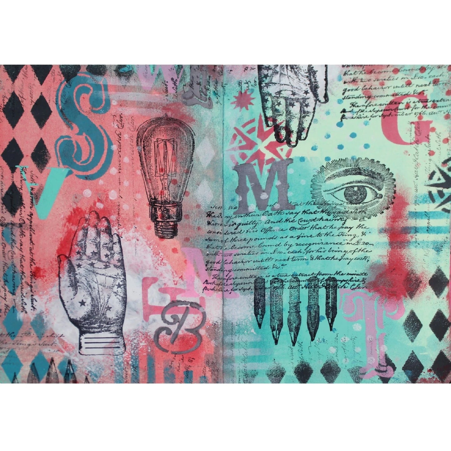 Sizzix Studio A5 Clear Stamps w/ A5 Stencils by Mark Montano My Favorite Things (3pcs)