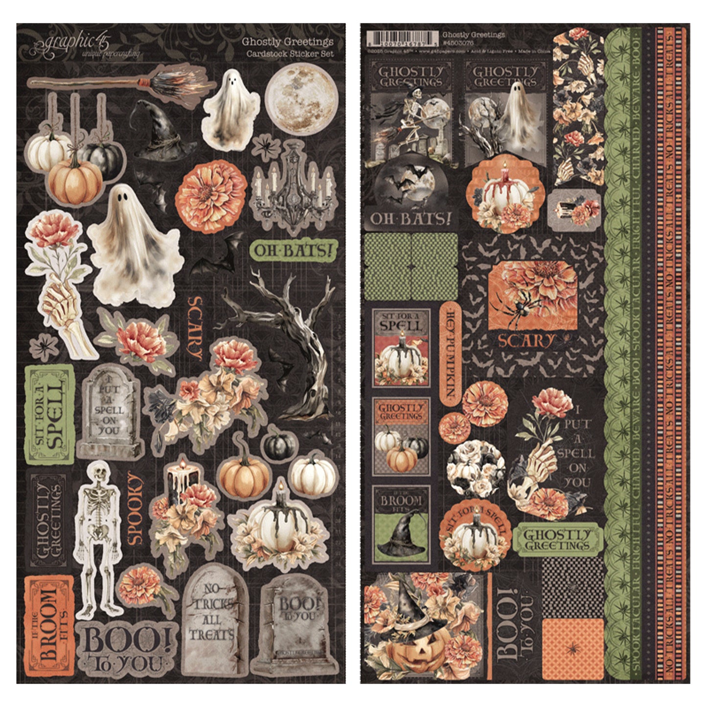 Graphic 45 Ghostly Greetings Sticker Set