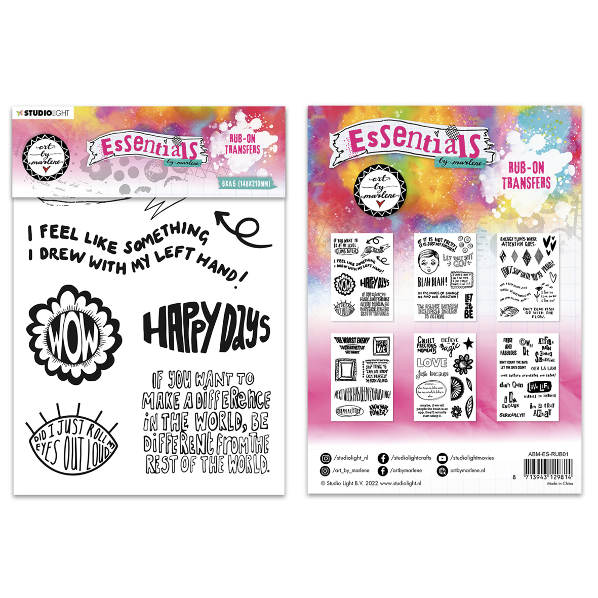 Art By Marlene Essentials Rub-on Transfer Quote Designs