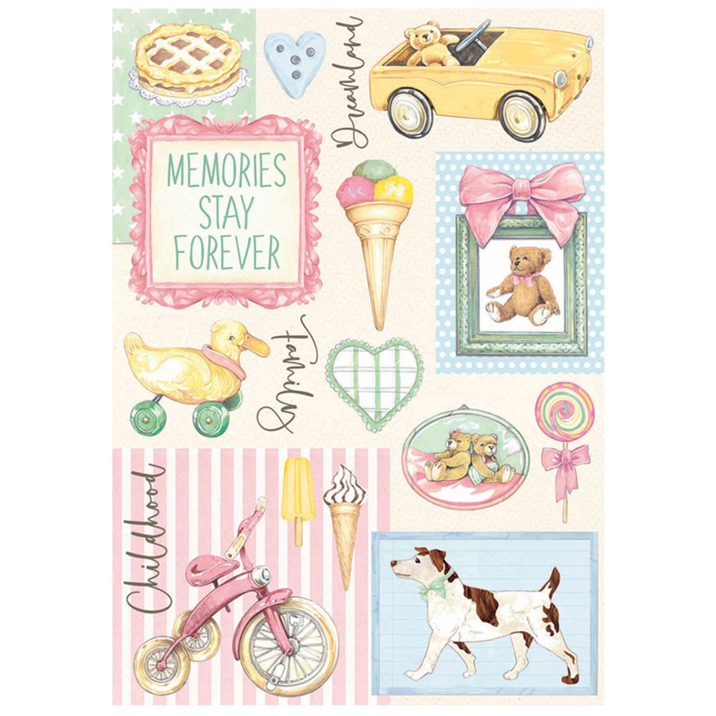 Stamperia A4 Rice Paper DayDream Accessories