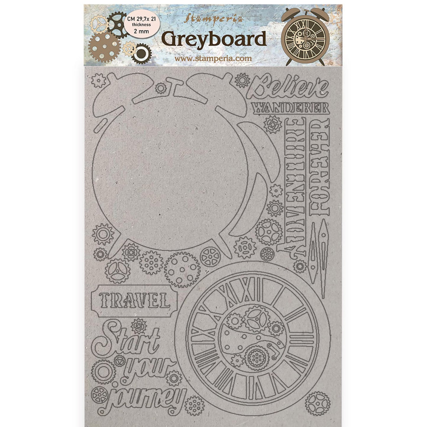 Stamperia A4 Greyboard 2 mm Lady Vagabond Lifestyle Alarm Clock