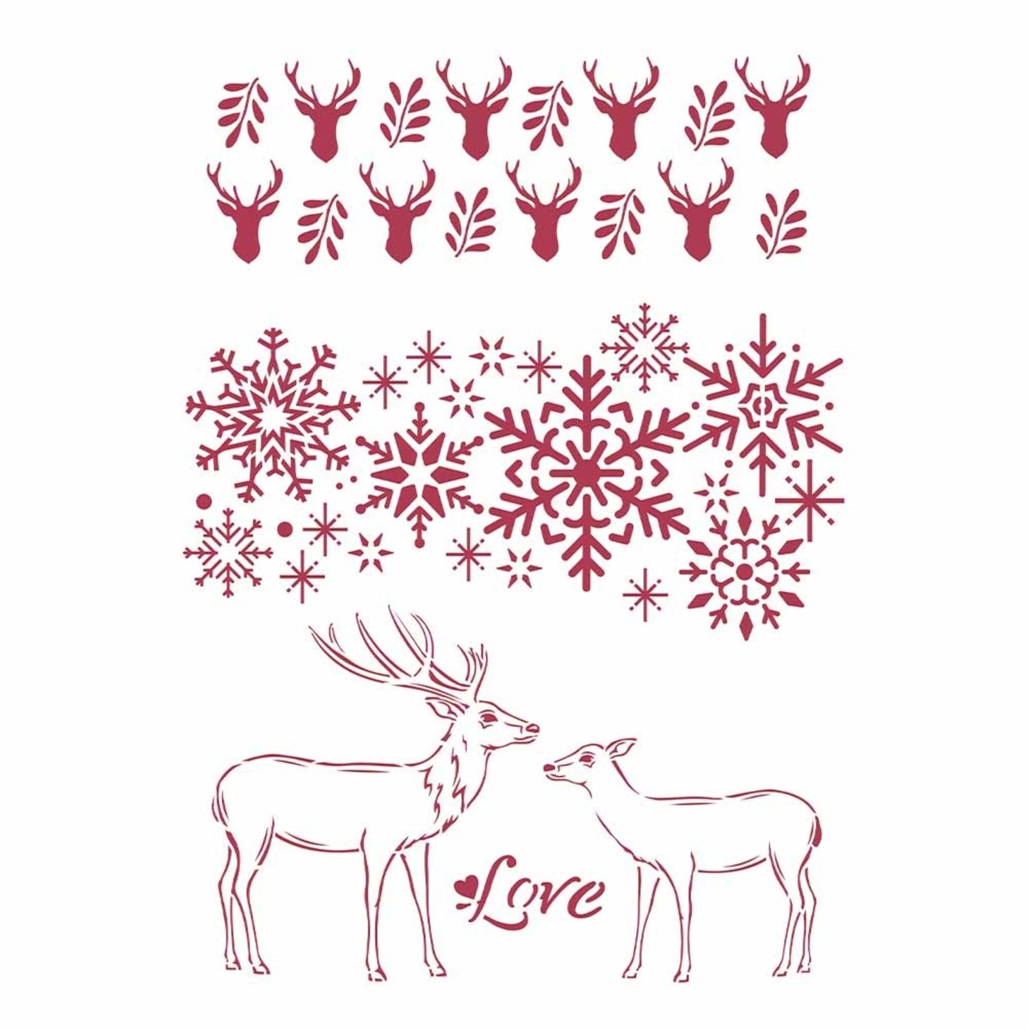 Stamperia 21 x 29.7 cm G Stencil Winter Tales Love
