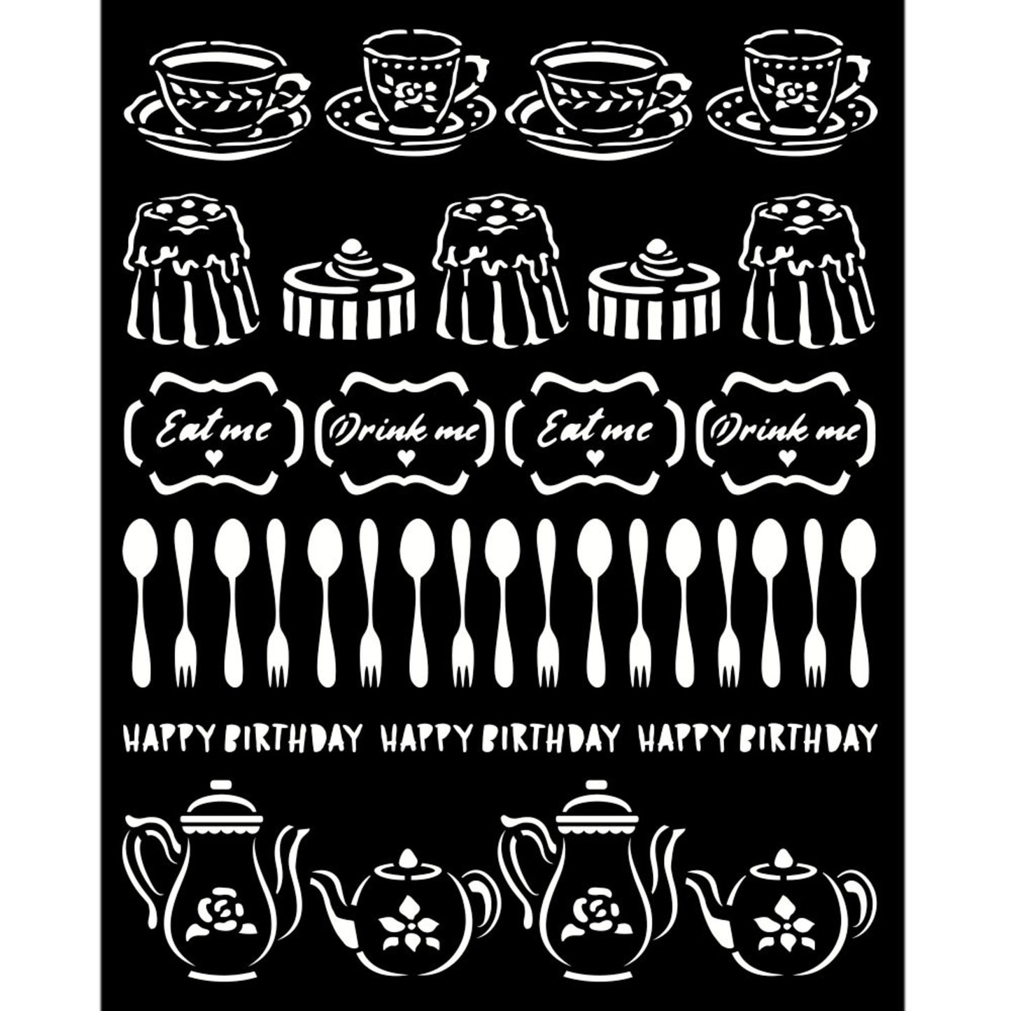 Stamperia 20 x 25cm Thick Stencil Alice Sweety