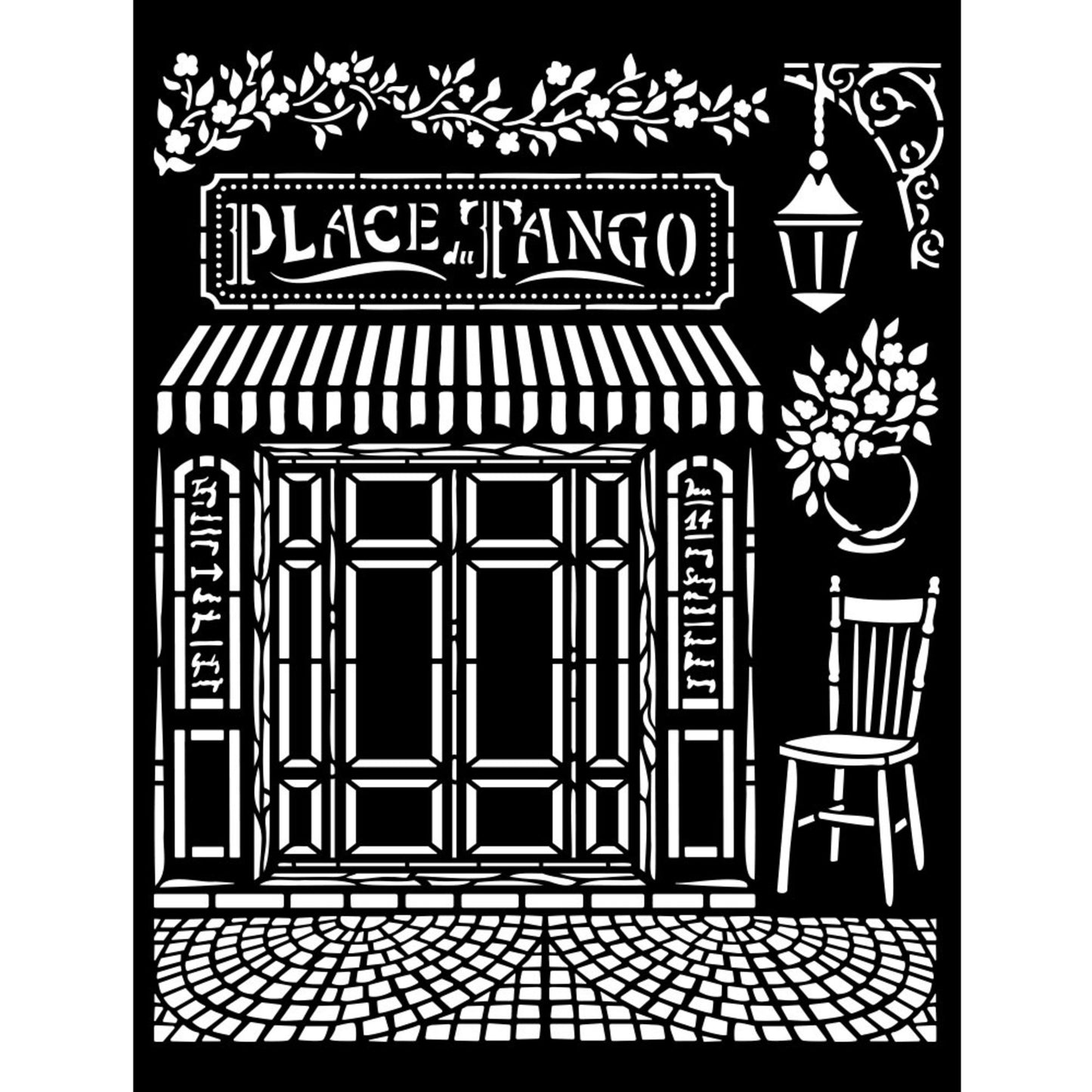 Stamperia 20 x 25cm Thick Stencil Desire Place Tango
