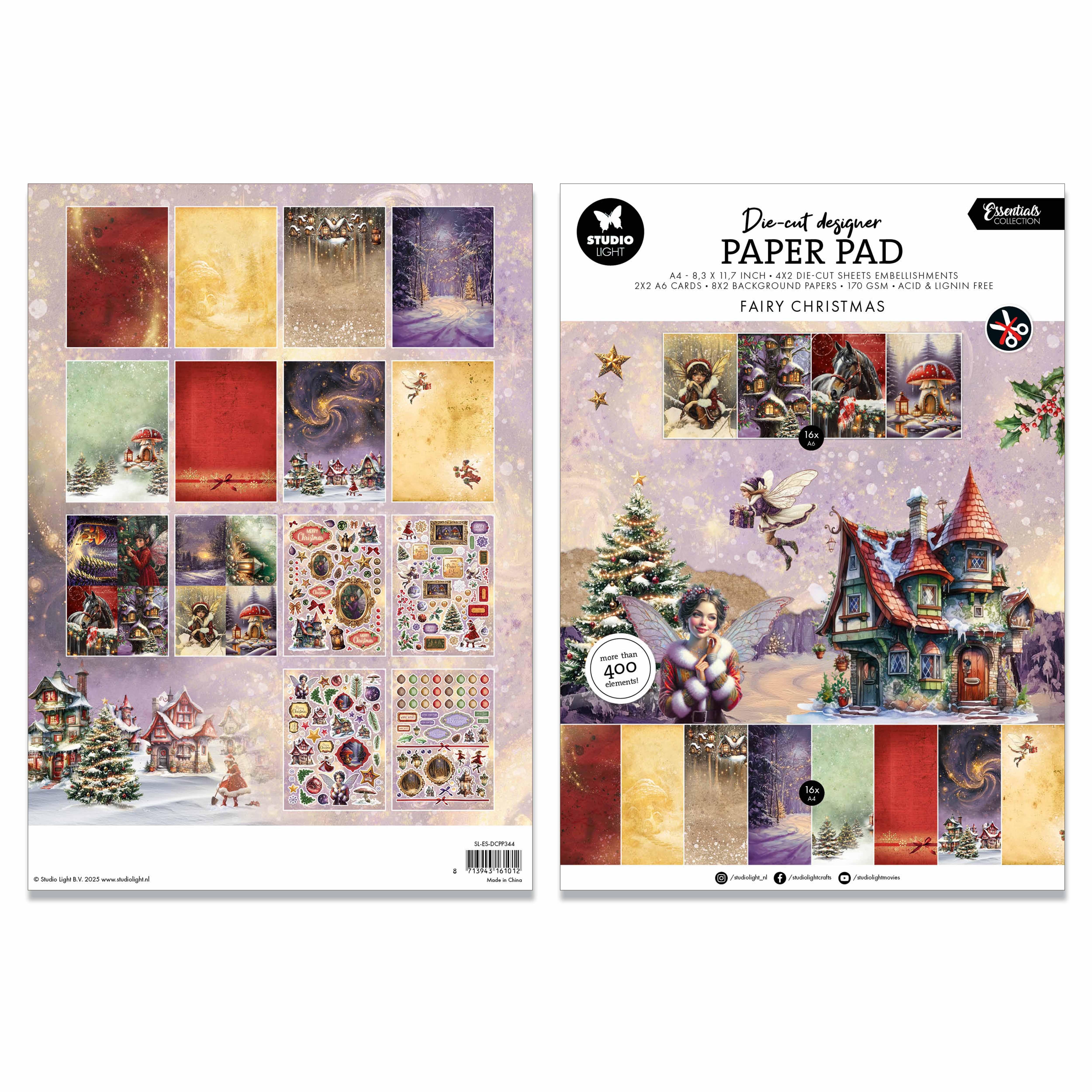 Studio Light Essentials Die-cut Paper Pad Fairy Christmas – AALL & Create