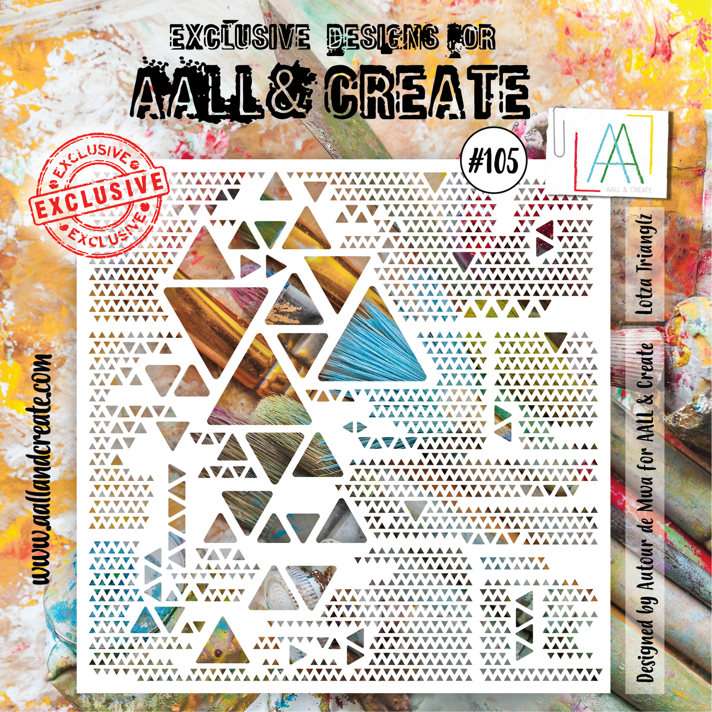 #105 - 6"x6" Stencil - Lotza Trianglz