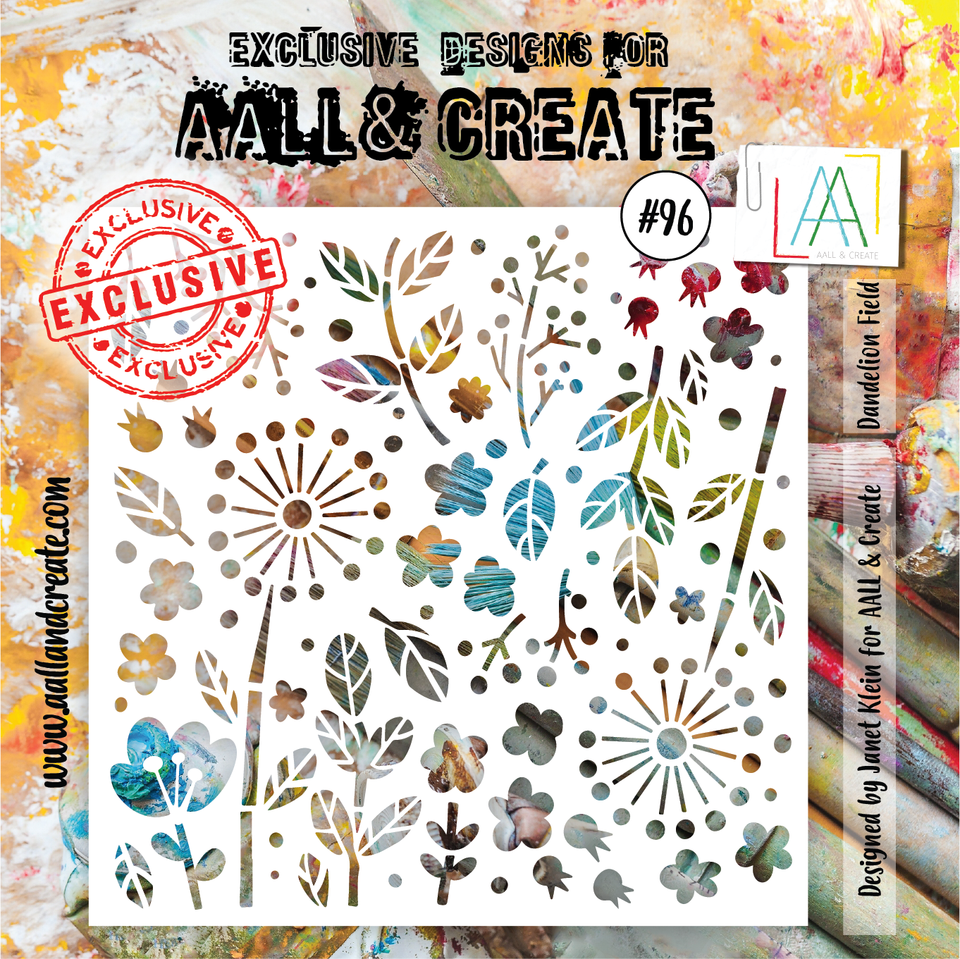 #96 - 6"x6" Stencil - Dandelion Field