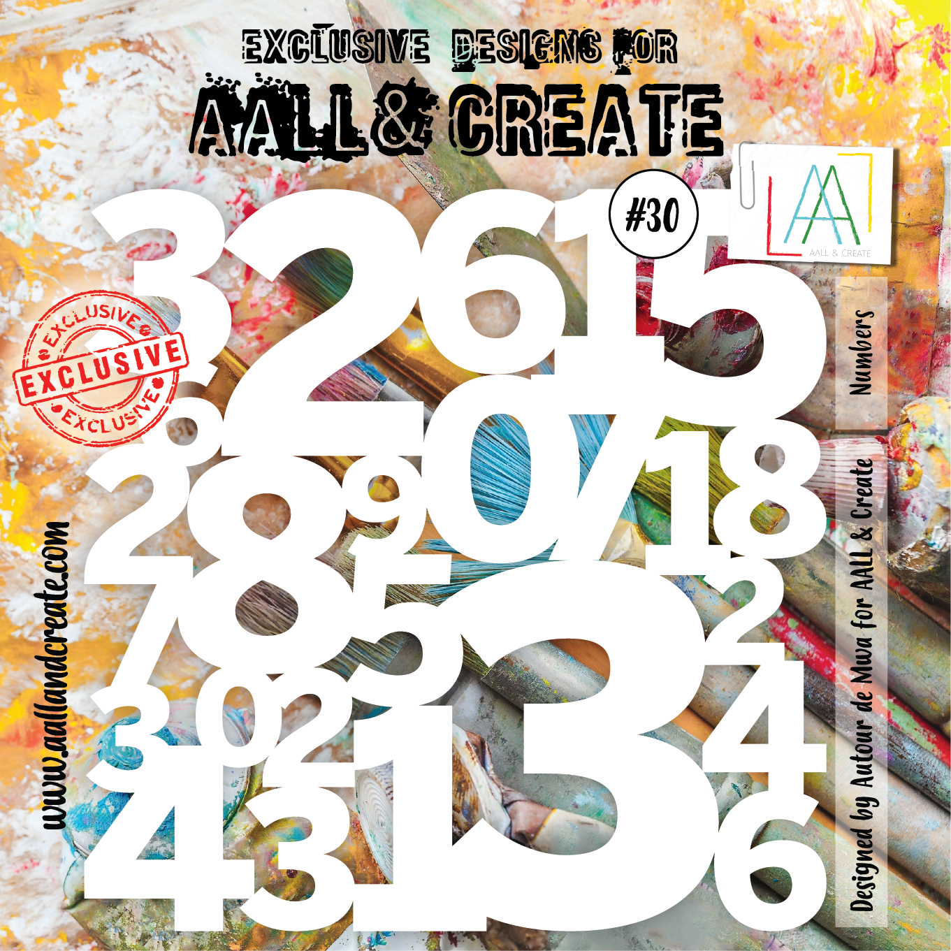#30 - 6"x6" Stencil - Numeric