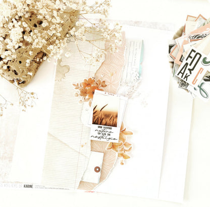 Les Ateliers De Karine Vintage Journal - Pack of 6 Printed Papers + 1 Acetate