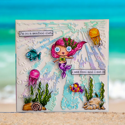 #854 - A7 Clear Stamp Set - La Mer