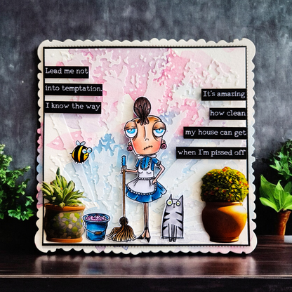 #762 - A7 Clear Stamp Set - Housework Dee