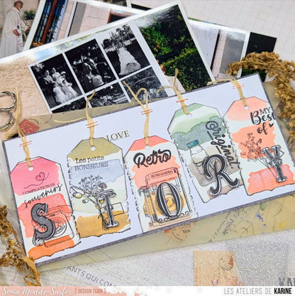Les Ateliers De Karine Vintage Journal - A4 Clear Stamp Set - So Vintage