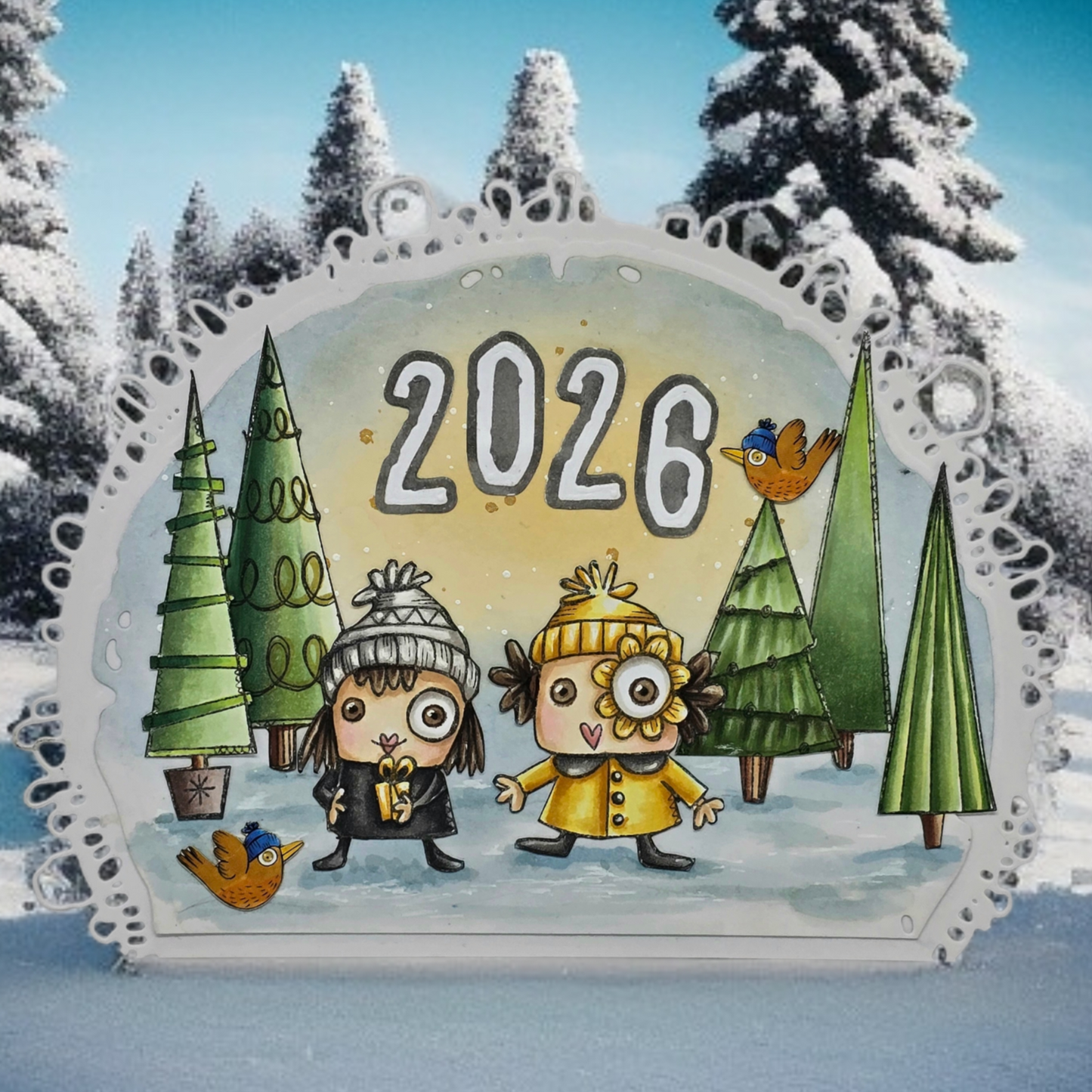 #949 - A6 Stamp Set - Peace Trees