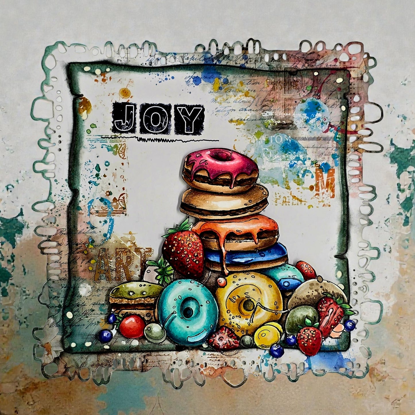 #1137 - A6 Stamp Set - Doughnut Worry, Be Happy