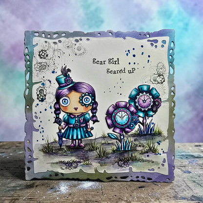 TP-1371 - A7 Stamp Sets - Gear Girl - ship from 19th June